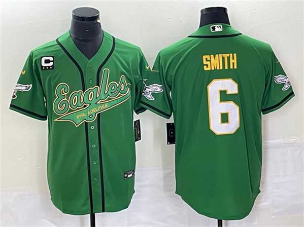 Men's Philadelphia Eagles #6 DeVonta Smith Green Gold With C Patch Cool Base Baseball Stitched Jersey,We sell and wholesale Men's Philadelphia Eagles #6 DeVonta Smith Green Gold With C Patch Cool Base Baseball Stitched Jersey on line form chian!